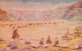 The Roundup Poem Oil Painting Artist Poet LH &quot;Dude&quot; Larsen Cowboy Postcard E15 - £4.00 GBP