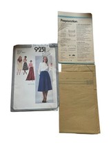 Vtg Sewing Pattern Simplicity 9231 Uncut Misses Bias Skirt 3 Lengths &amp; T... - $5.44