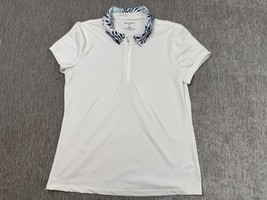 Tommy Bahama Polo Shirt Womens Medium Print Collar Performance Stretch Golf - $23.75