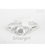 Clear White Gold 3/5 mm CZ Cluster Ring Size 7 - $371.04 MXN