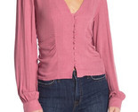 FREE PEOPLE Damen Top Maise Langarm Schlank Elegant Rosa Größe XS OB864789  - $40.21