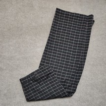 J Jill Ponte Knit Full Leg Cropped Pant Women XL Petite Gray Windowpane Wide Leg - £23.20 GBP