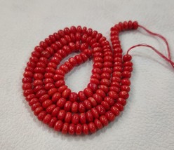Natural Italian Coral Beads Red Coral Button Shape Coral Beads 19 Inches... - £103.63 GBP