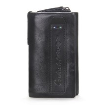 CONTACT&#39;S 2022 Vintage Crazy Horse Leather Men Wallets Hasp Design Cowhide Key P - £21.62 GBP