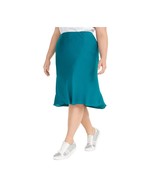 INC Womens Plus Size 1X Quetzal Green Bias Cut Pull On Lined Midi Skirt ... - $40.32 CAD