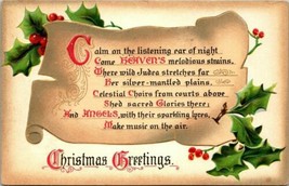 Vintage Christmas Hymns Postcard 1900s Raphael Tuck #514 Postmarked 1910 - £15.94 GBP