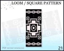 Delica Beads Loom Pattern Bracelet No.21 - American Native Cuff Bracelet... - $3.00