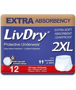 LivDry Adult  Incontinence Underwear, Extra Absorbency 2XL 12-Pack - £18.47 GBP