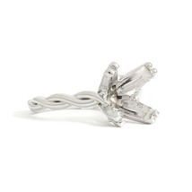 Twist Infinity Band Diamond Engagement Ring Setting Mounting 14K White Gold - £866.09 GBP