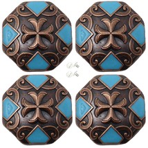 Set of 4 Screw Back Conchos Western Saddle Bridle 1-1/2&quot; Conchos Turquoi... - $460.39 MXN