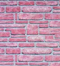 Dundee Deco JNAZZWH87 Red Faux Brick 3D Wall Panel, Peel and Stick Wall Sticker, - £10.17 GBP+