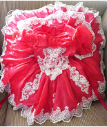 Vintage KIDS Beauty Pageant Beaded Full Circle Ruffle Party Dress Size 3 - £78.89 GBP