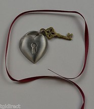 Longaberger Key To My Heart Tie-On Collectible Accessory Home Decor Metal - $11.64