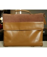 Women In Business WIB Leather Laptop Briefcase Tan Brown Cognac - $61.10 CAD