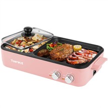 Pot With Grill, 2 In 1 Indoor Non-Stick Shabu Shabu Pot With Grill For S... - £89.12 GBP