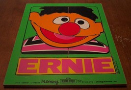 Playskool 1973 VINTAGE Sesame Street ERNIE WOODEN FRAME TRAY PUZZLE 315-1 - £14.67 GBP