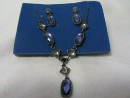 AVON SHADES OF BLUE &quot;Y&quot; NECKLACE &amp; EARRINGS SET  NEW IN BOX - $7.24