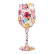 Love Lolita Wine Glass Pink Floral 15 oz 9" High Boxed Collectible #6009227 image 3