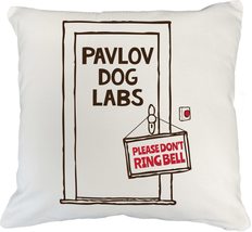 Pavlov Dog Labs. Please Don&#39;t Ring Bell. Funny Psychology Pillow Cover F... - $24.74+