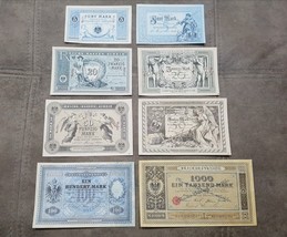 Reprint on paper with W/M Germany  1874-1882 y. 5,20,50,100 Marks. FREE ... - $46.00