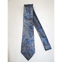 Men's 100% Silk Necktie By Bruno Piattelli Paisley Floral Fancy BP11 Blue Gray image 2