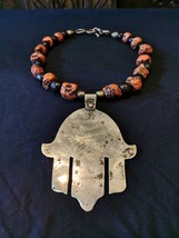 Berber jewelry, Moroccan Antique  silver necklace with a Old Moroccan Co... - £433.58 GBP