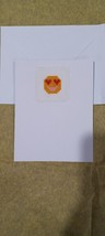 Completed Emoji Smiling Face Love Finished Cross Stitch Greeting Card No... - $5.99