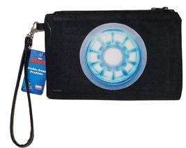Marvel Iron Man Arc Reactor 8in x 5in Zip Canvas Clutch Wrist Strap Wall... - $235.90 MXN