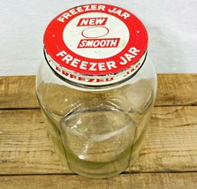 Antique Freezer Pickle Jar Large Farmhouse Glass Jar With Red &amp; White Ti... - $32.66