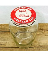 Antique Freezer Pickle Jar Large Farmhouse Glass Jar With Red &amp; White Ti... - £26.02 GBP