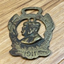 Vintage Brass George V Queen Mary Horse Medallion KG JD - £15.50 GBP