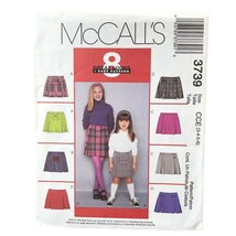 McCalls Sewing Pattern 3739 Skirt Skort Mini Girls Size 3-6 - £6.36 GBP