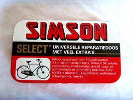 VINTAGE SIMSON BICYCLE PATCH  REPAIR KIT IN TIN WITH CONTENTS NEVER USED... - £35.20 GBP
