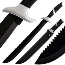 25&quot; Full Tang Metal Handle Fantasy Fixed Blade Machete Saw Edge Ninja Sword - $470.77 MXN