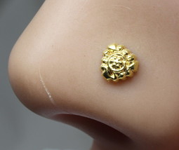 Tiny Nose Stud, Gold plated nose ear ring, Push Pin nase stud 18g - £8.34 GBP