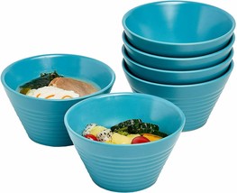 Ceramic Dessert Bowls Japanese Salad Serving Bowls 13 OZ Set of 6 Teal - £38.36 GBP