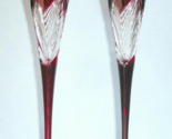 Waterford Crystal Ruby Red Toasting Flute Pair Times Square Imagination ... - $266.21