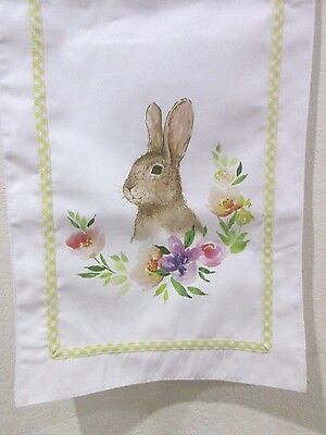 Easter Floral Bunny Rabbit White Flower Table Runner 13&quot; x 72&quot; NEW - $24.74