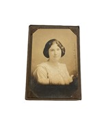 Vintage 1890s Cabinet Card Studio Portrait Of Woman in Gingham Patterned... - £28.72 GBP