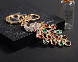 Sparkling Crystal Beads Peacock Keychain - $9.90