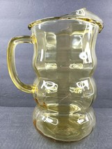Federal Glass Lido Golden Glow 56 Oz Pitcher Vintage 12&quot; Optic Facet Mid Century - £64.20 GBP