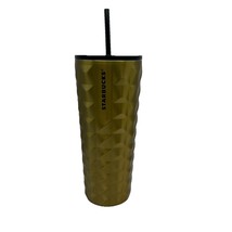 Starbucks Stainless Steel Gold Tumbler Mug Travel 24 Oz Venti Cold - $24.74