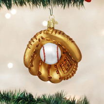 Old World Christmas Baseball Mitt Blown Glass Christmas Ornament 44027 - $19.88