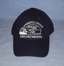 BNSF Springfield Division Cap Hat Black White Embroidery Leather Strap B... - $24.99