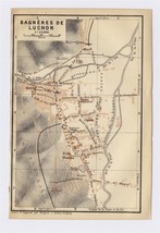 1914 Antique City Map Of BAGNERES-DE-LUCHON / HAUTE-GARONNE / France - £17.13 GBP