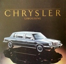 1986 Chrysler LIMOUSINE sales brochure catalog folder 86 US Limo K - $12.50
