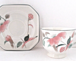 Porcelain Tea Cup &amp; Saucer Silk Flowers MIKASA CONTINENTAL F 3003 Japan - £15.78 GBP