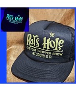 Vintage 1996 Rats Hole Custom Chopper Show Sturgis SD Mens Snap Back Hat... - £129.45 GBP
