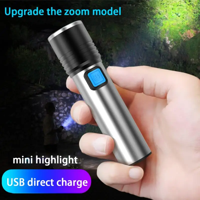 Outdoor Flashlight Aluminium Waterproof  Flashlights LED USB Built-in Battery Or - £8.53 GBP+