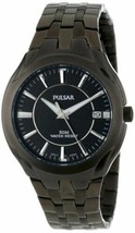 NEW Pulsar PXHA27 Mens Classic Stainless Steel Black Dress Band &amp; Dial Watch 50M - £57.56 GBP